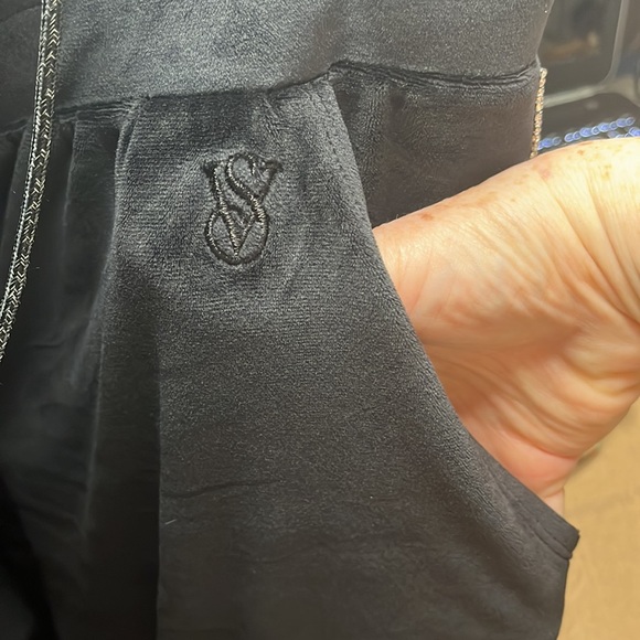 Victoria Secret On the bling jogger Diamond tux stripe on sides black satin tie - Picture 13 of 13